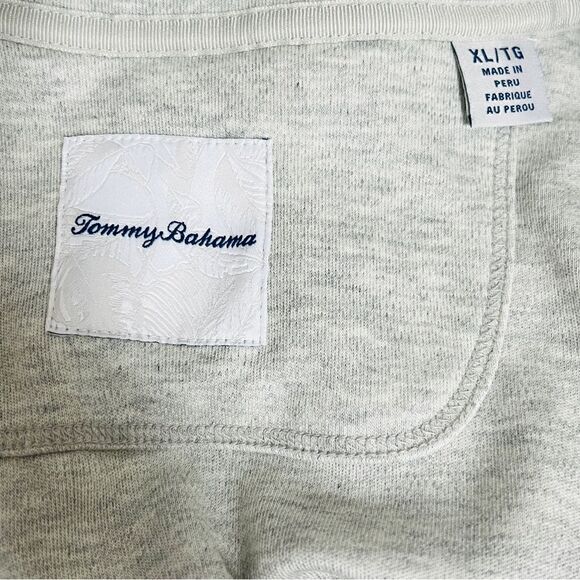 Tommy Bahama Martinique Half Zip XL Light Heather Gray 100% Pima Cotton - Picture 8 of 9